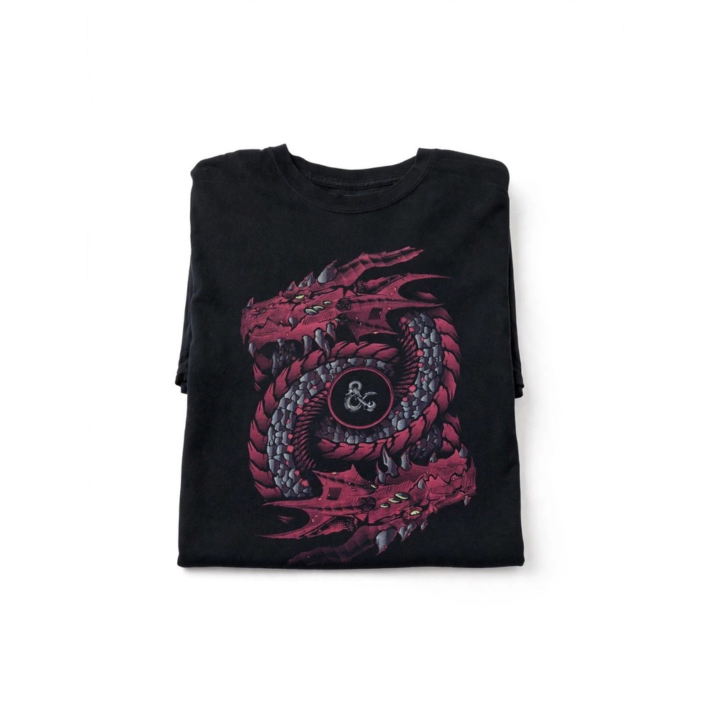 Dungeons and Dragons T-Shirt Mens 2XL Red Dragon Ouroboros D&D Logo 2021 - Picture 4 of 8